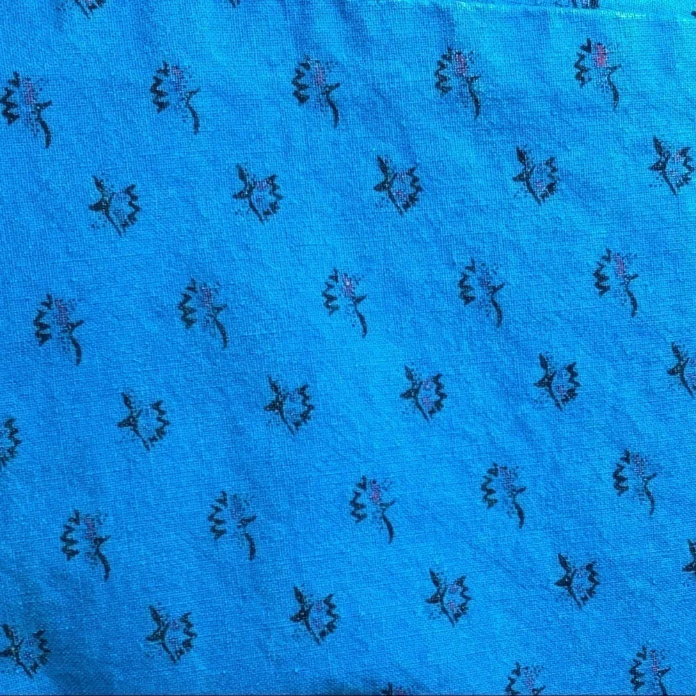 Vintage Crop Boxy Top Racer Back Bright Blue Graphic Tank by Flash Sz M 80’s 90s